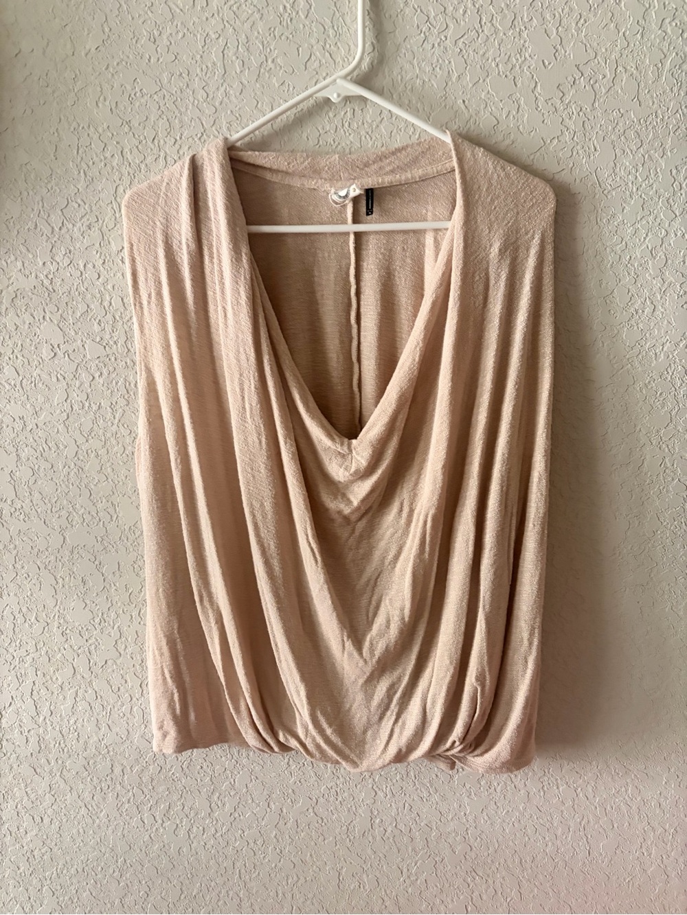 Anthropologie Soft Cream Sleeveless Cowl Draped Top